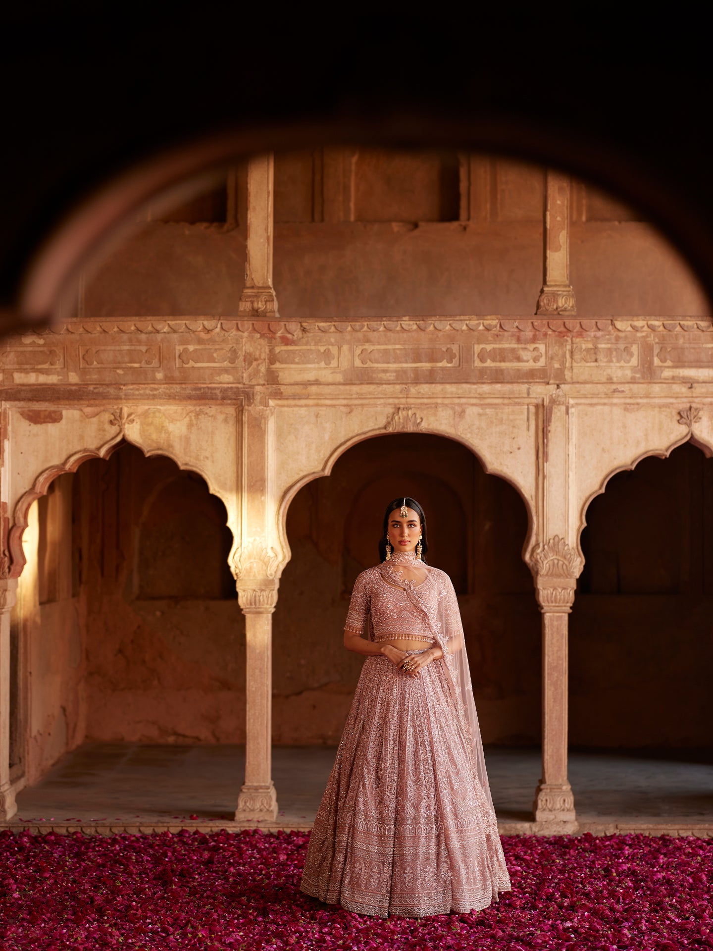 Lilac Lehenga in net with Sequence, Katdana, Pearls & Dori Work