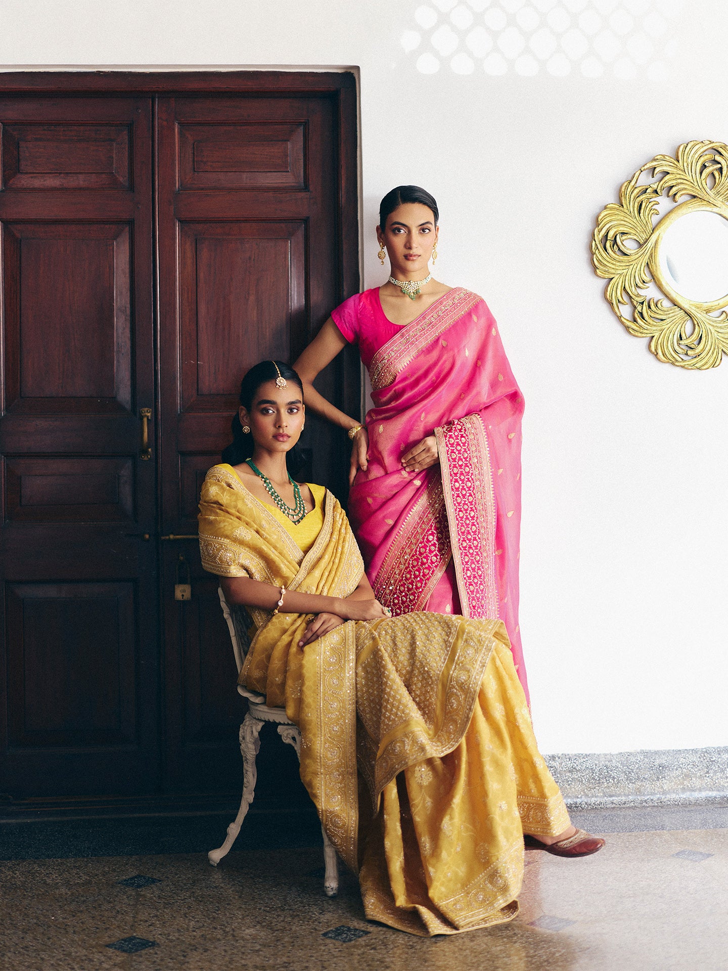 Yellow Dola Silk Saree with Intricate Hard Dabka and Zari Work