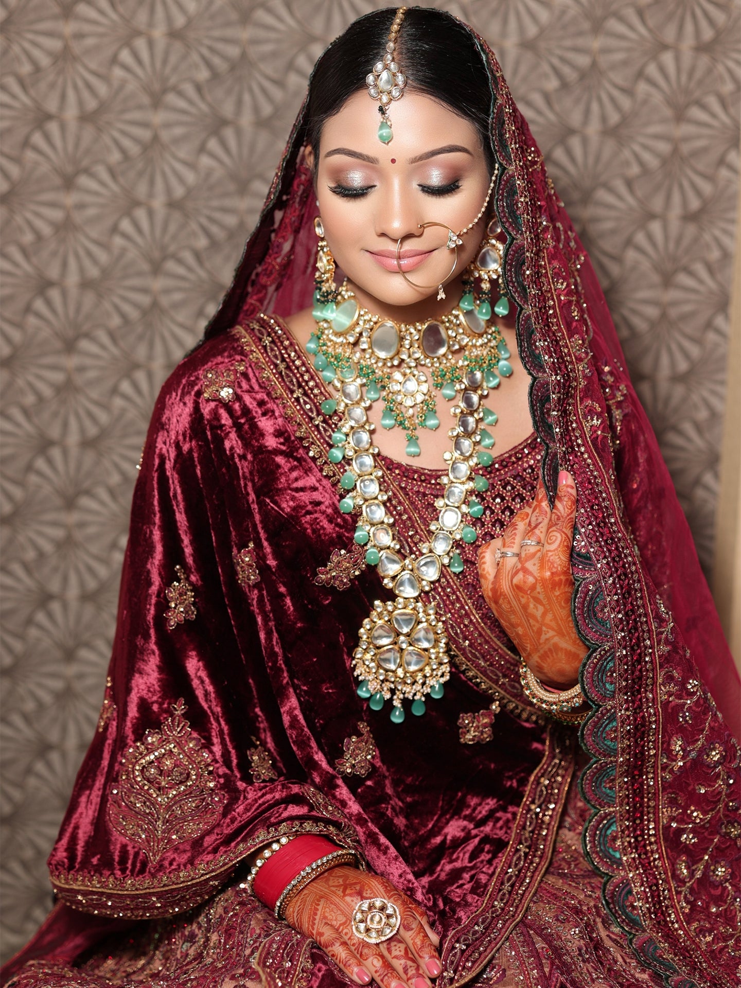 Dupion Silk Lehenga in maroon